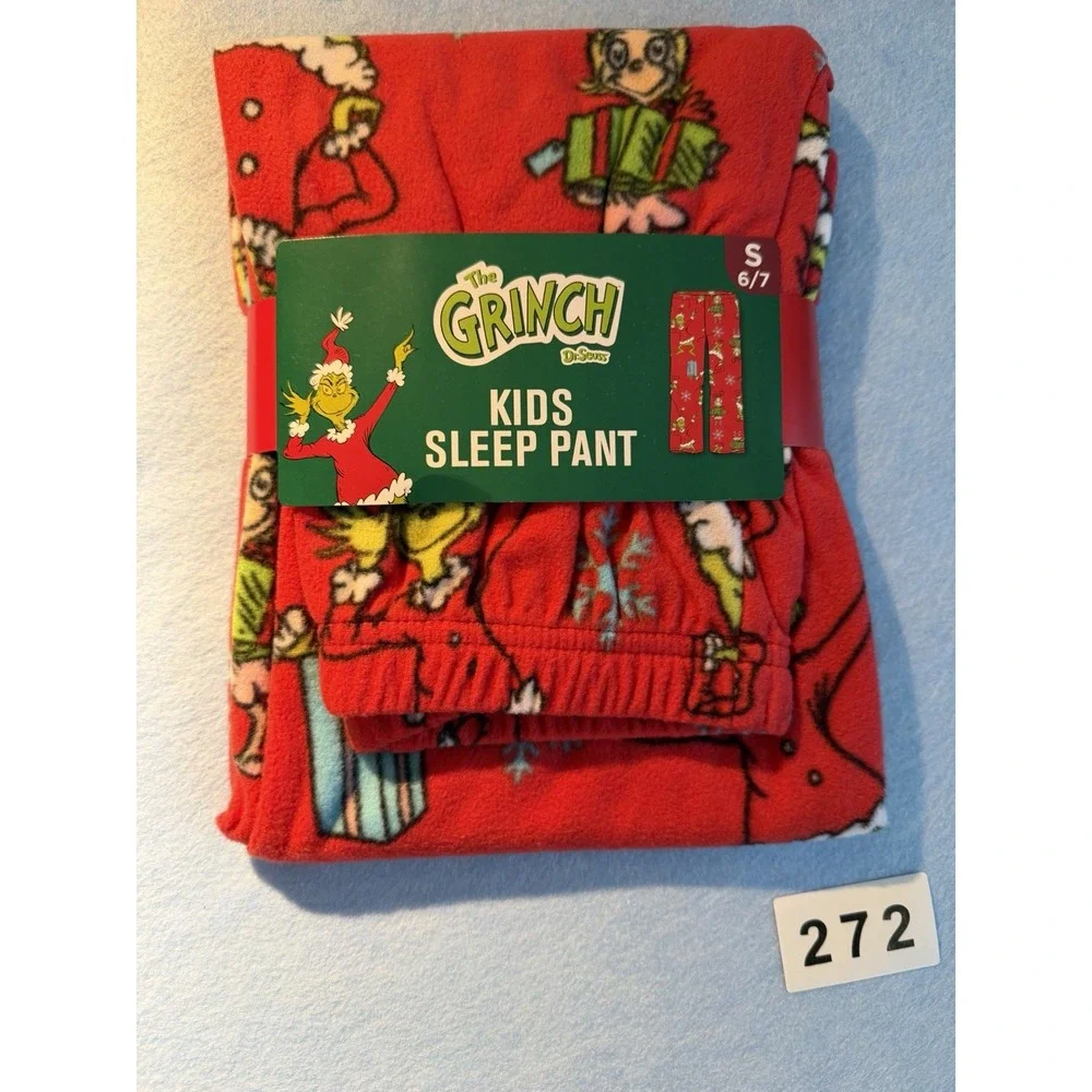 NEW, DR SEUSS THE GRINCH KIDS SLEEP PANTS, SIZE S 6/7